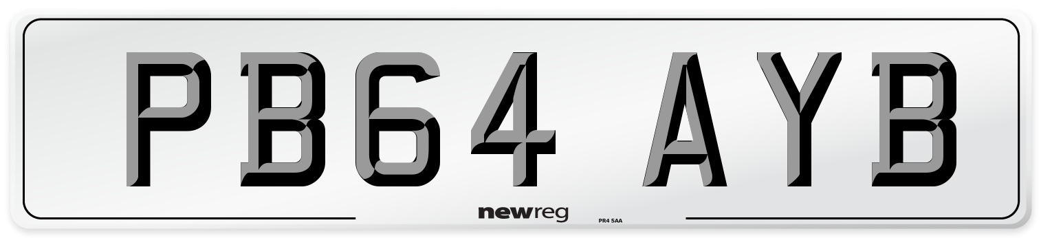 PB64 AYB Number Plate from New Reg